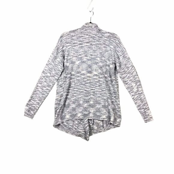 Ady P Womens Size M Space Dye Draped Open Front Cardigan Gray White NWOT - Picture 2 of 16